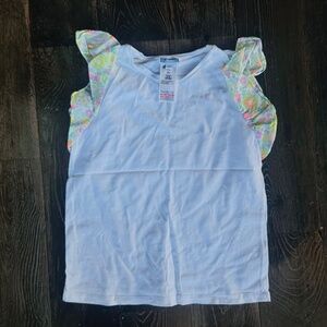 Jacadi Paris Organic 100% Cotton Ruffle Sleeve Top — Size 10A (140 cm)